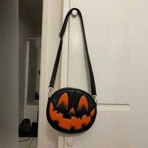 Love pain and stitches black and orange pumpkin cult bag